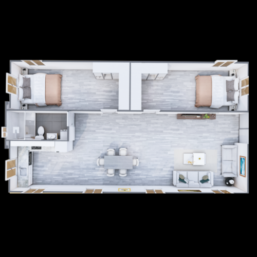 Almodda 40ft 2 Bedroom Expandable House