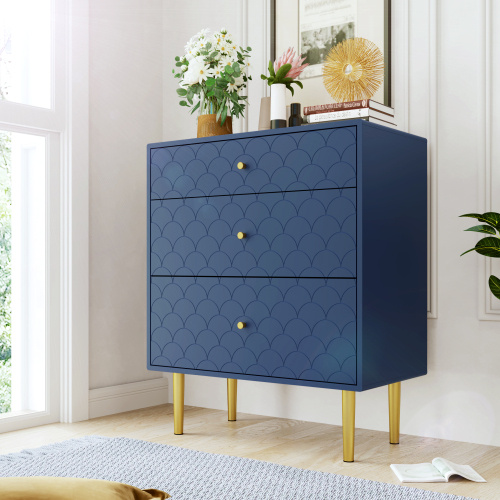 Navy Blue 3-Drawer Dresser
