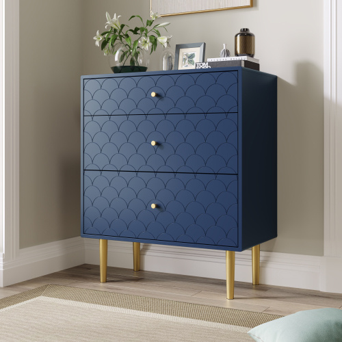 Navy Blue 3-Drawer Dresser