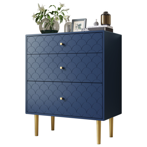 Navy Blue 3-Drawer Dresser